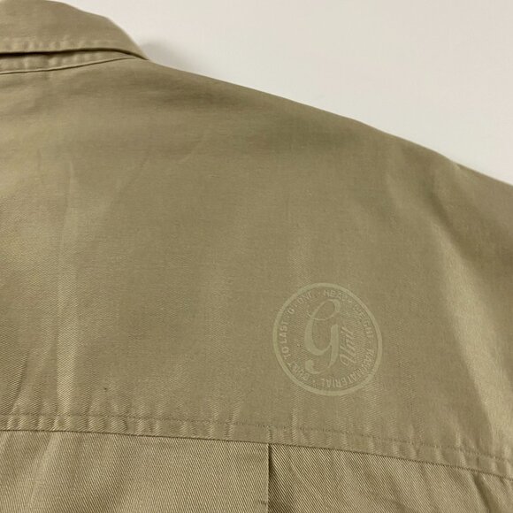 Vintage G Unit Khaki Shirt Men's Large Button Down Up Safari Cotton Poplin - Picture 6 of 13
